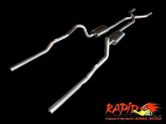 Ford Falcon XR, XT, XW, XY 2 1/2" Dual extractor back mandrel bent 409 S/S sports exhaust system with X pipe