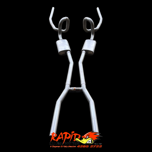 Holden HQ, HJ, HZ, HX (V8) Sedan 2 1/2" Mandrel bent Extractor back Dual Sports exhaust system with balance pipe