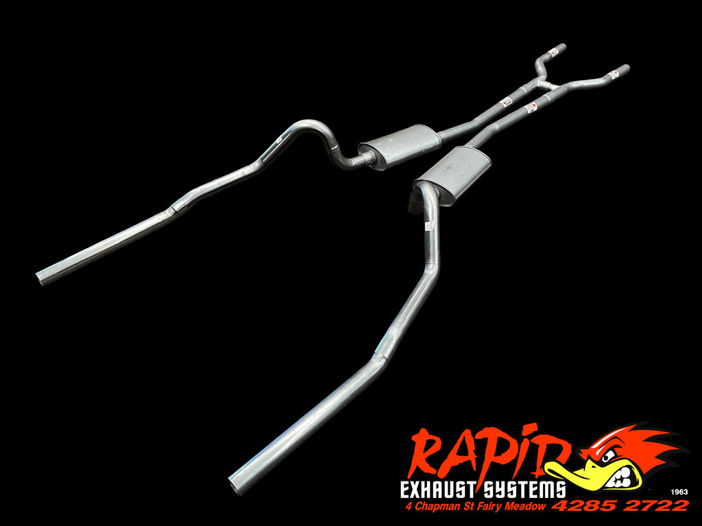 FORD XR, XT, XW, XY (V8) Sedan 2 1/4" Dual Sports Exhaust with b/pipe