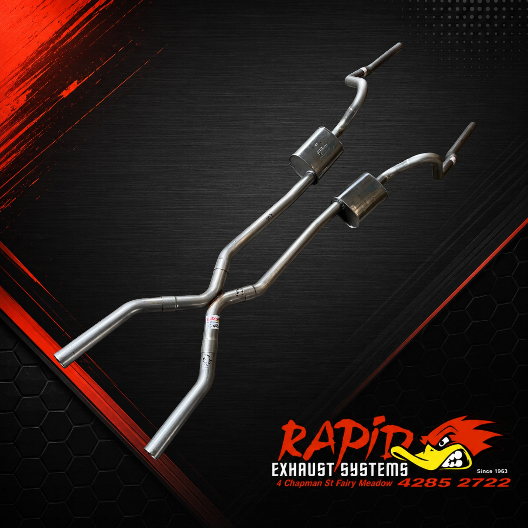 Ford Falcon XR, XT, XW, XY 2 1/2" Dual extractor back mandrel bent 409 S/S sports exhaust system with X pipe