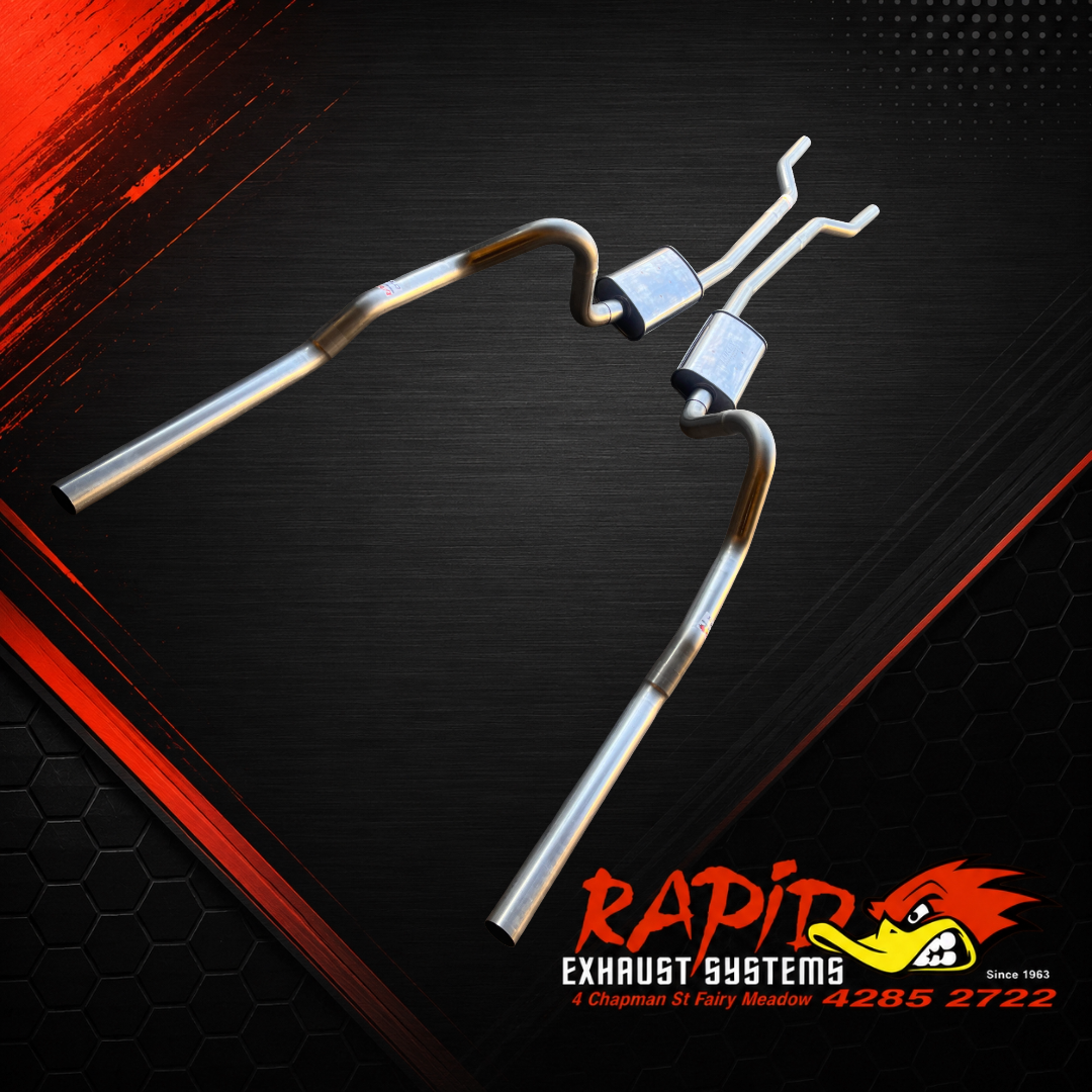 Ford Falcon XR, XT, XW, XY 2 1/2" Dual extractor back 409 S/S mandrel bent sports exhaust system