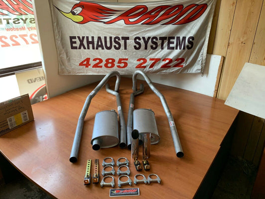 FORD FALCON TWIN EXHAUST SYSTEM FROM EXTRACTORS XR-XT-XW-XY 1966-1972