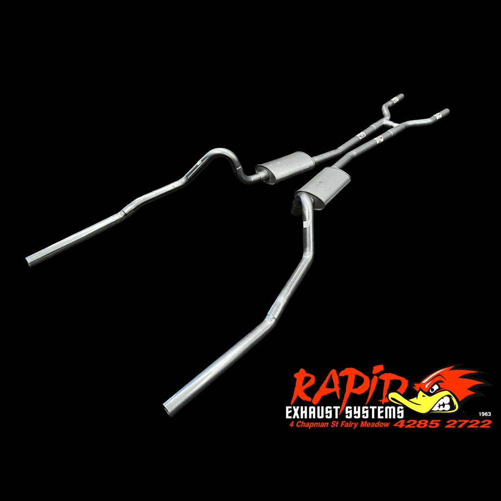 FORD XR, XT, XW, XY (V8) Sedan 2 1/4" Dual Sports Exhaust with b/pipe