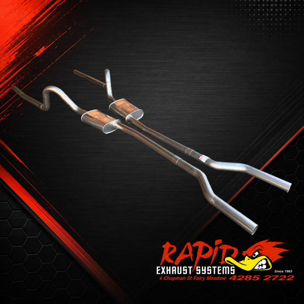 Ford XA, XB, XC (V8) Sedan 2 1/2" Dual Sports Exhaust (Inside Spring) 409 ss