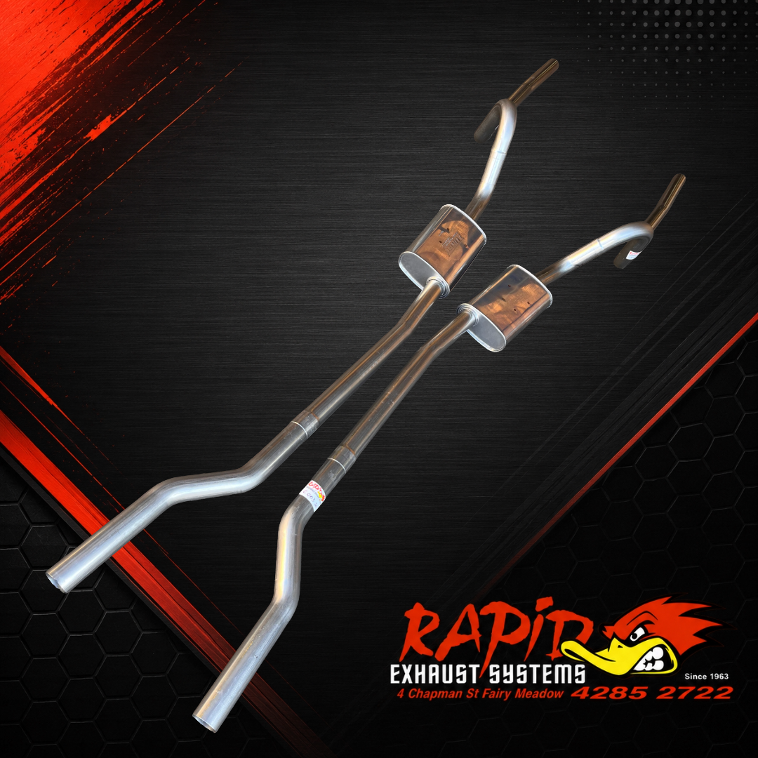 Ford XA, XB, XC (V8) Sedan 2 1/2" Dual Sports Exhaust (Inside Spring) 409 ss
