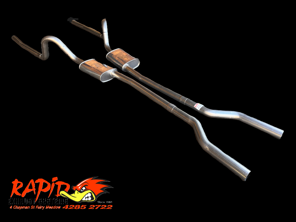 Ford XA, XB, XC (V8) Sedan 2 1/2" Dual Sports Exhaust (Inside Spring) 409 ss