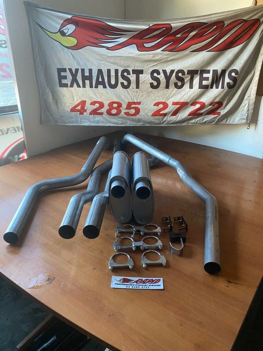 HOLDEN HQ HJ HZ HX WB 1 TONNER 2.5" mandrel bent dual system from extractors